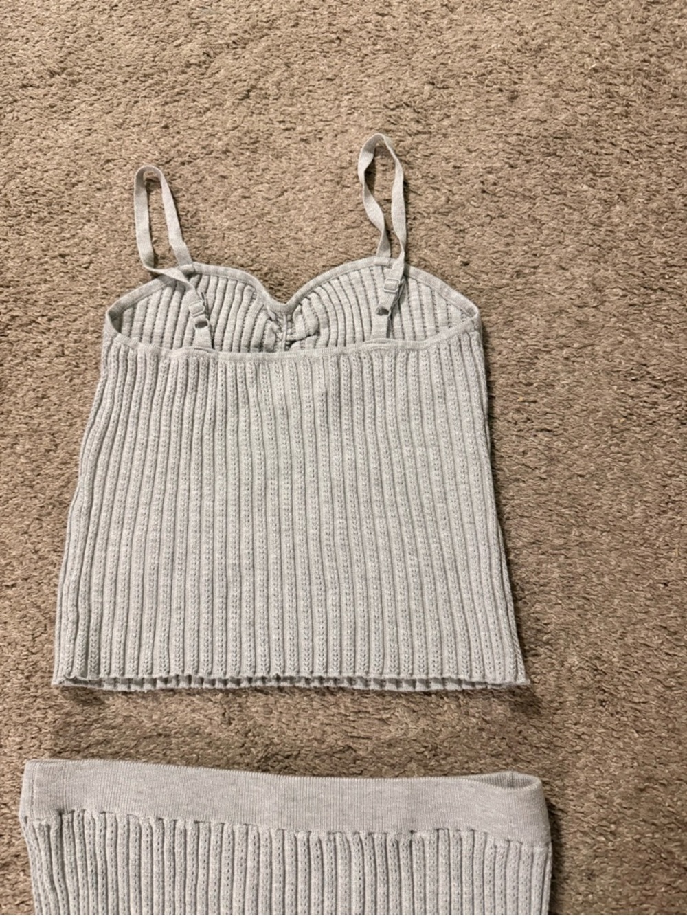Olive & Oak Light Gray Ribbed Knit Maxi Two-Piece Set - Picture 5 of 11